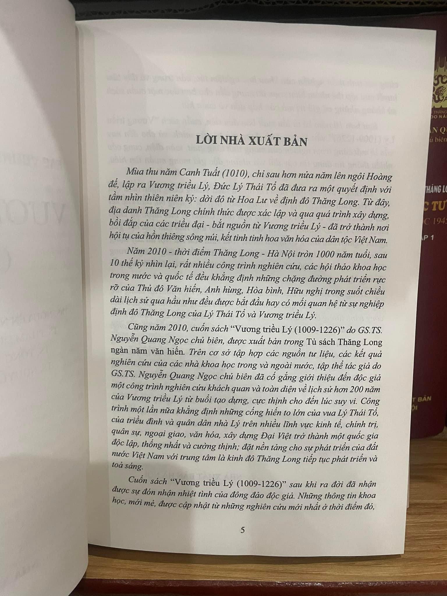 BỘ SÁCH “CÁC VƯƠNG TRIỀU TRÊN ĐẤT THĂNG LONG” (4 CUỐN). BẢN IN GIỚI HẠN BÌA CỨNG CÓ HỘP 