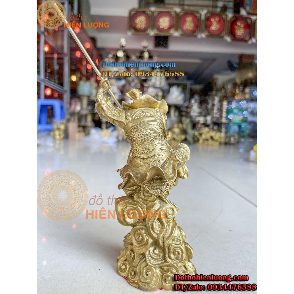 Tượng Tôn Ngộ Không - Tề Thiên Đại Thánh Cầm Gậy Như Ý Bằng Đồng Thau Cao 18cm