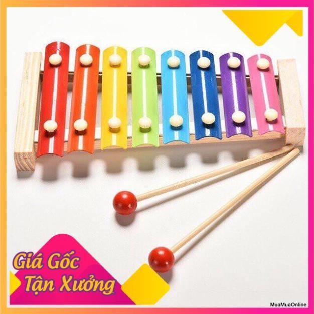 Đồ Chơi Đàn Gỗ Xylophone 8 Thanh Cho Bé + 2 Thanh Gõ TP'S