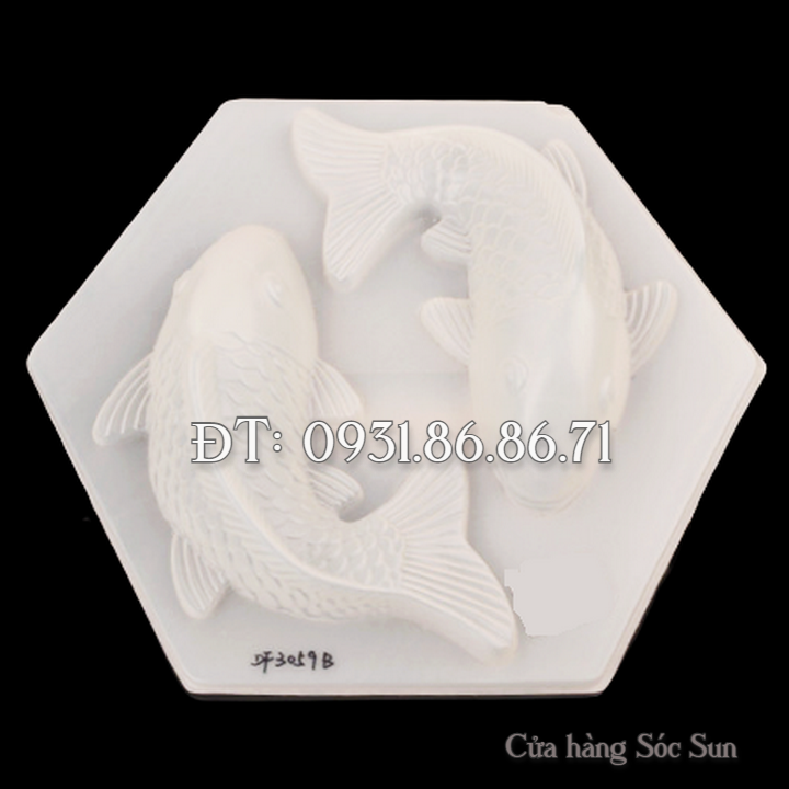 Khuôn 2 con cá chép tròn loại 31 cm - Mã số 1738