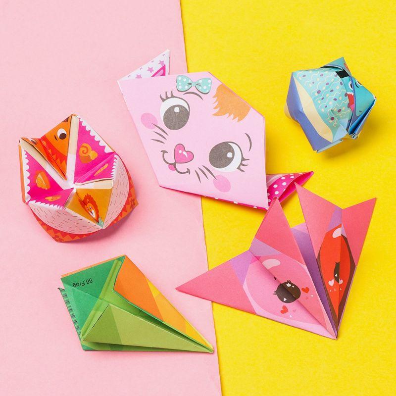 Bộ gấp giấy Origami cho bé nhiều hình ảnh đáng yêu kèm theo tờ hướng dẫn.