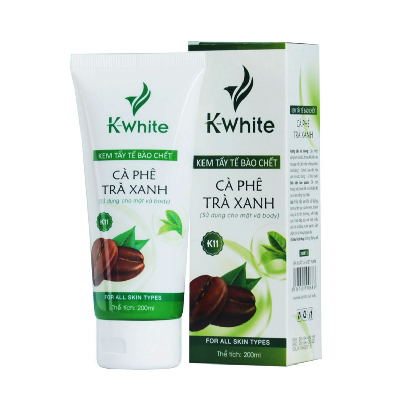 Kem Tẩy Tế Bào Chết Cà Phê &amp; Trà Xanh K-White