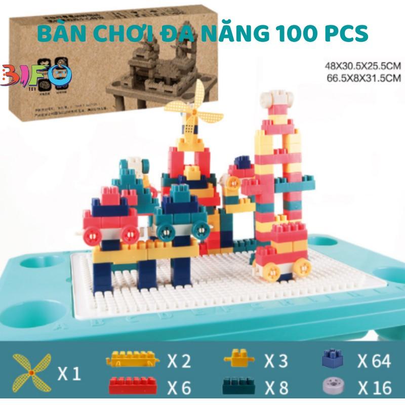 Bàn chơi xếp hình đa năng cao cấp, bộ đồ chơi 100 - 300 chi tiết Learn Building Blocks