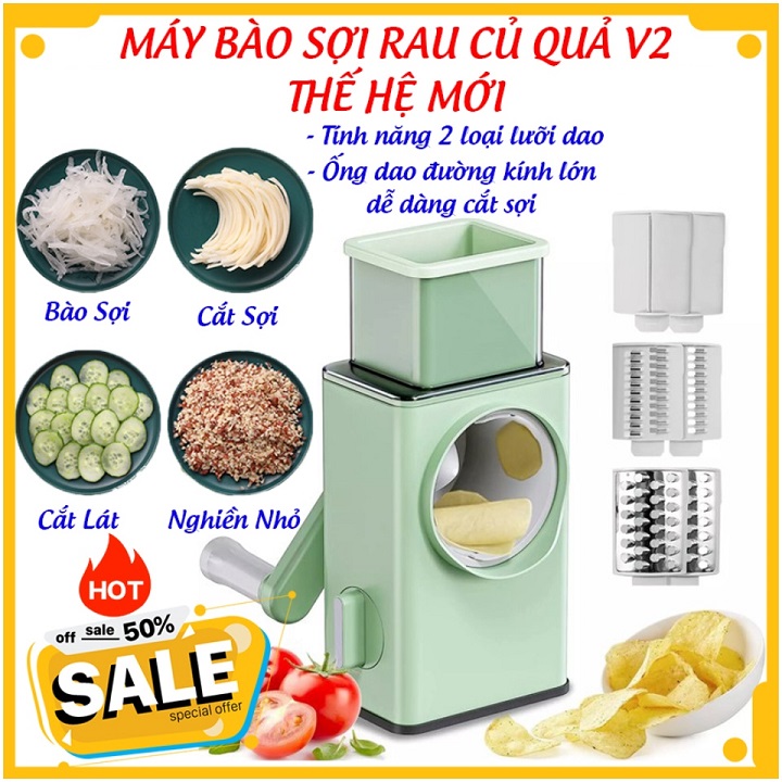 Dụng Cụ Thái Rau Củ Quả Đa Năng Kèm 6 Lưỡi Dao Cắt