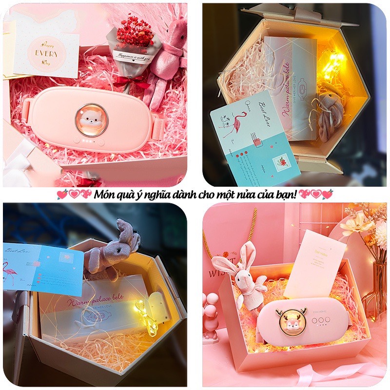 Đai Chườm Nóng Bụng Kinh FAN HOME, Máy Làm Ấm Bụng Kinh, Đai Làm Ấm Giảm Đau Bụng Kinh- Rung Massage Làm Nóng Nhanh