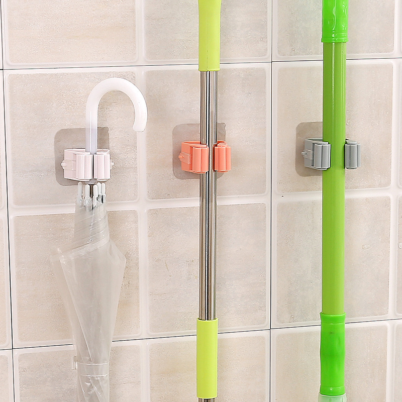Móc Dán Tường Giữ Cây Lau Nhà, Móc Treo Chổi, Treo Ô, Đồ Dùng Đa Năng