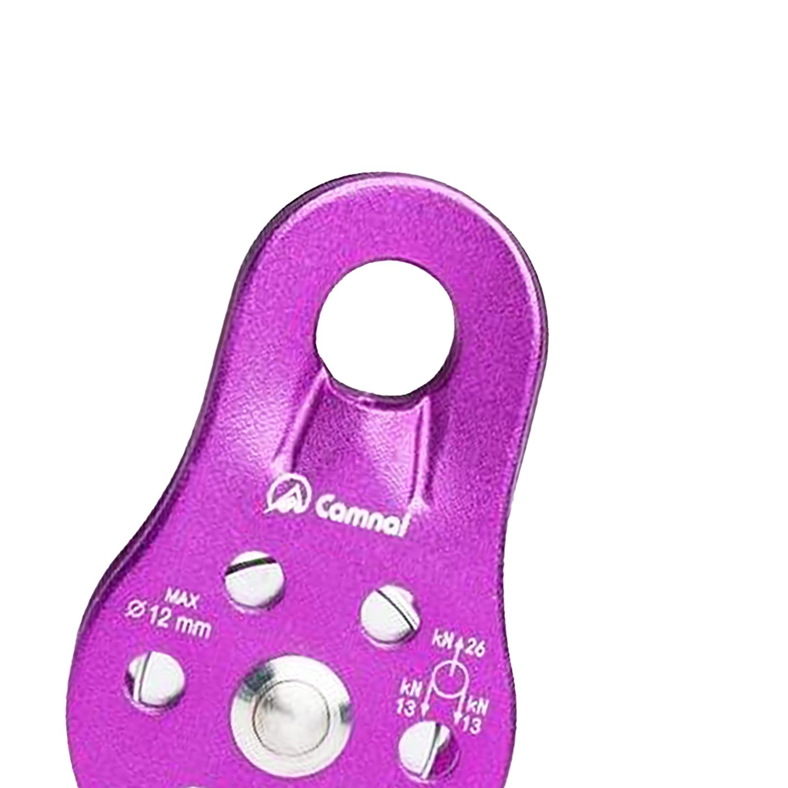 2xOutdoor Caving Lifting Rock Climbing Fixed Rope Pulley Equipment 26KN Purple