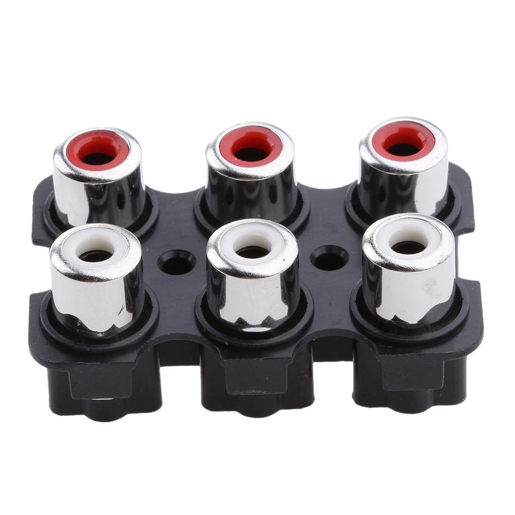 10Pcs PCB Mount AV Concentric Outlet 6 RCA Female Socket Connector Board
