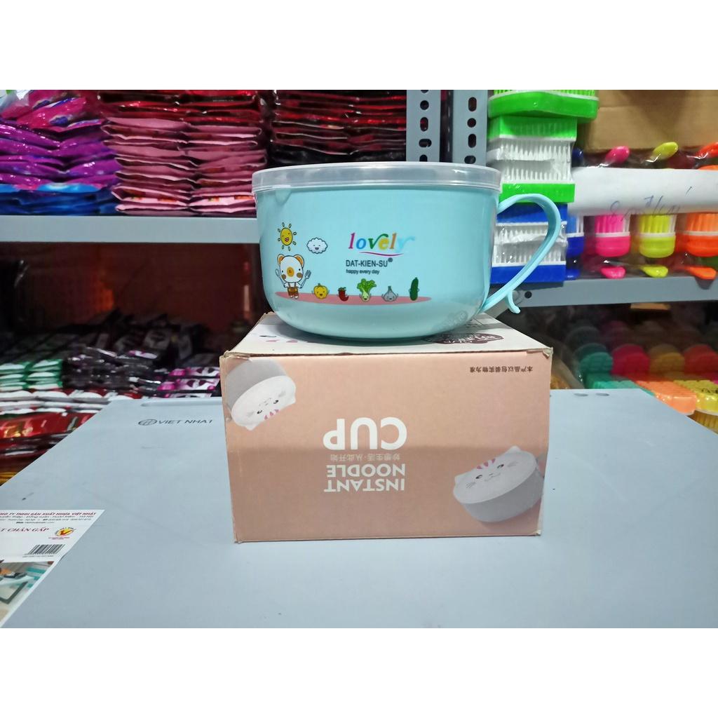 Bát ăn cháo tô mì 2 lớp cách nhiệt kèm muỗng hàng đẹp
