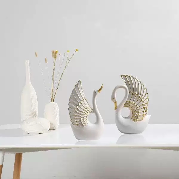 Cặp tượng thiên nga trang trí nội thất cao cấp - Đồ Decor trang trí nhà cửa đẹp - Mã T10