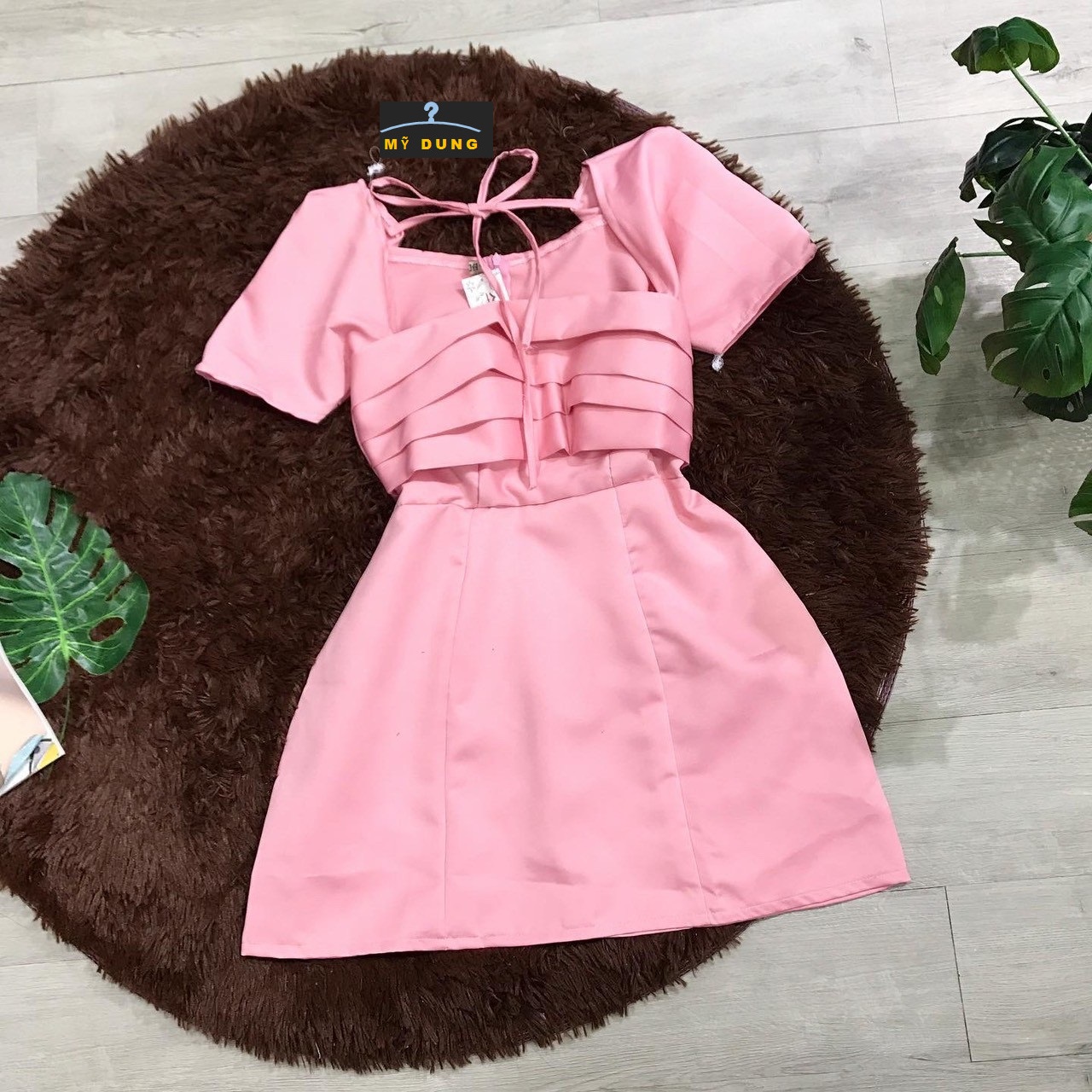 ĐẦM CHỮ A CỔ U XẾP LY -TAY PHỒNG-NHẸ NHÀNG,NGỌT NGÀO