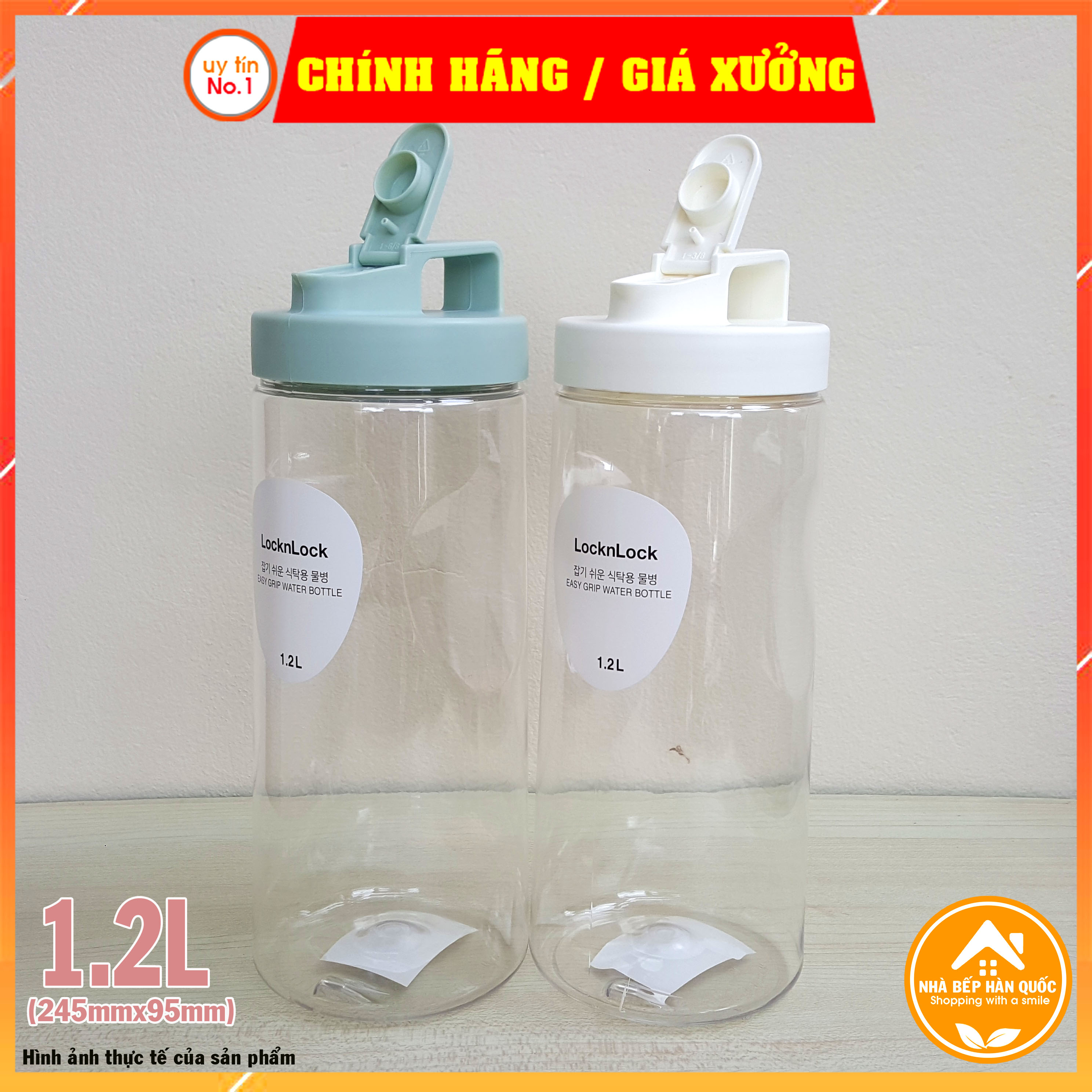 Bình nước Lock&amp;Lock chính hãng Water Bottle 1200ml &amp; 1500ml HAP813 HAP814