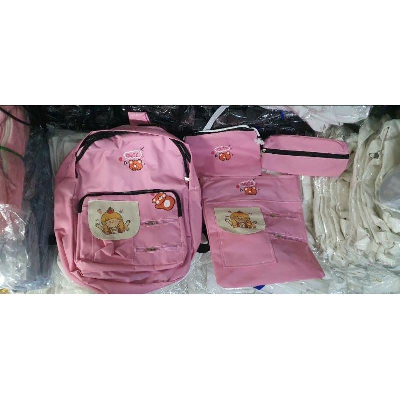 Set 4 món balo đi học sinh sinh viên cấp 1,2,3 - CUTE
