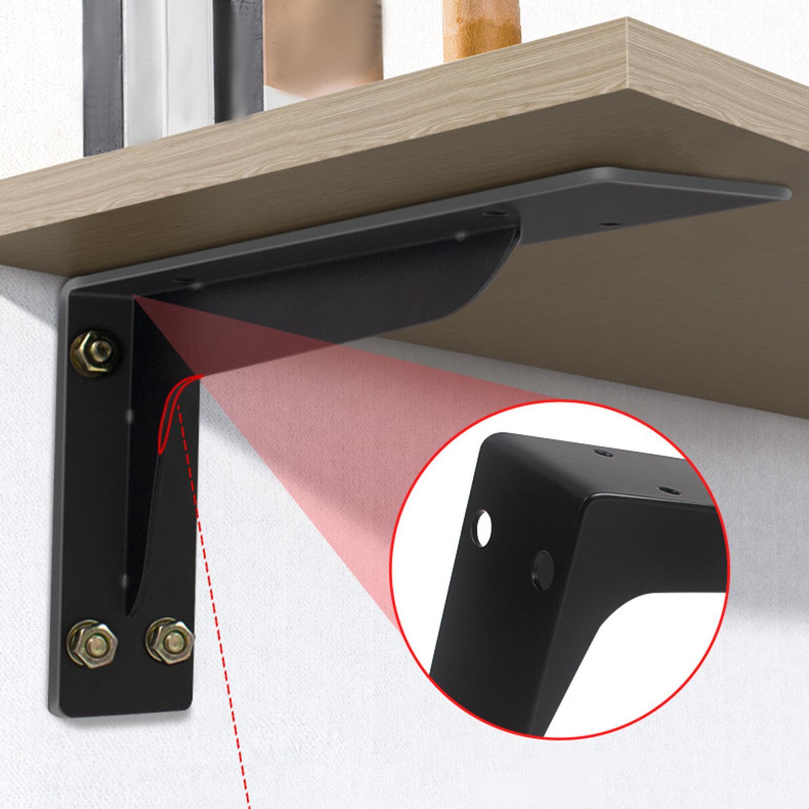 Thickened Shelf Bracket, 90 Degree Metal Tripod Wall Mount with Screws Strong Load Bearing Triangle Bracket for Work Furniture