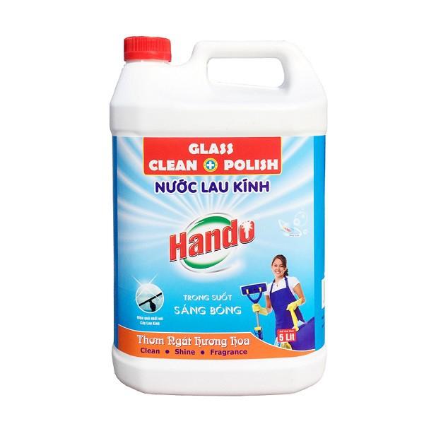 Nước lau kính Hando 5L hương bạc hà chuyên dụng cho nhà hàng,khách sạn,vệ sinh công nghiệp..vv