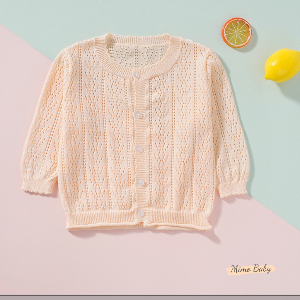 Áo cardigan len mỏng cho bé gái mùa thu đông siêu dễ thương Mimo Baby QA53