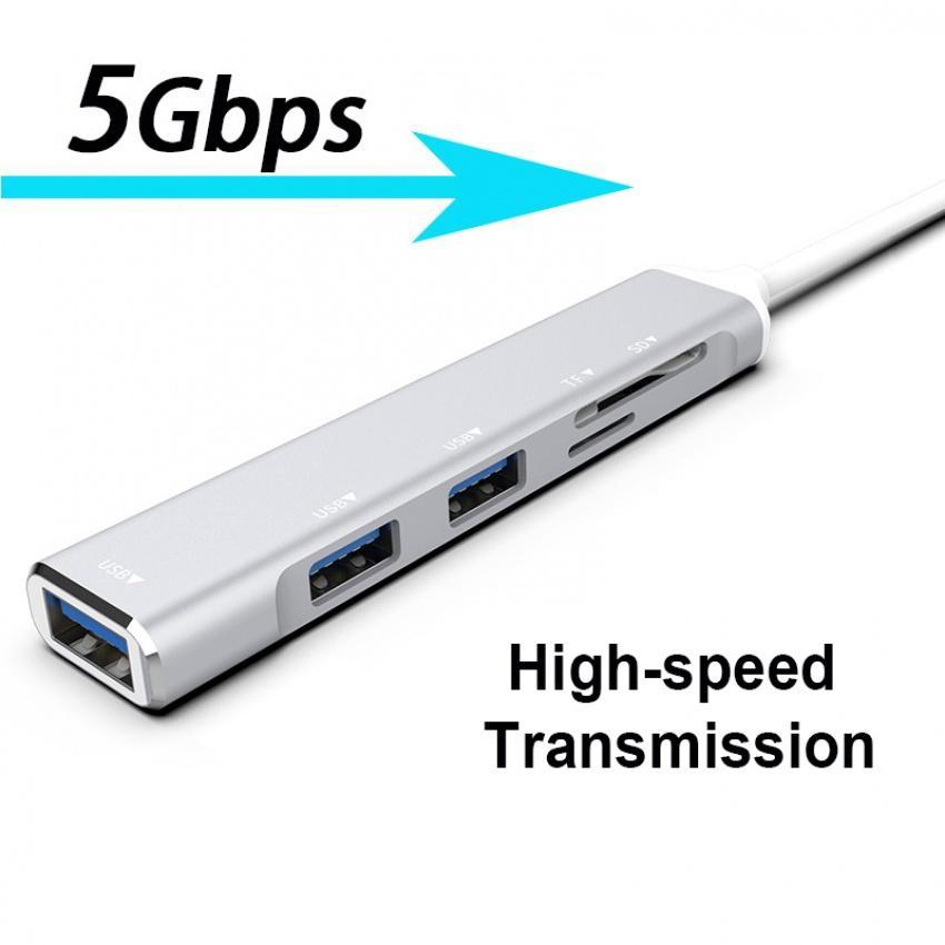 Bộ Chia 5 Cổng USB Type C Sang USB 2.0 USB 3.0 SD TF Card