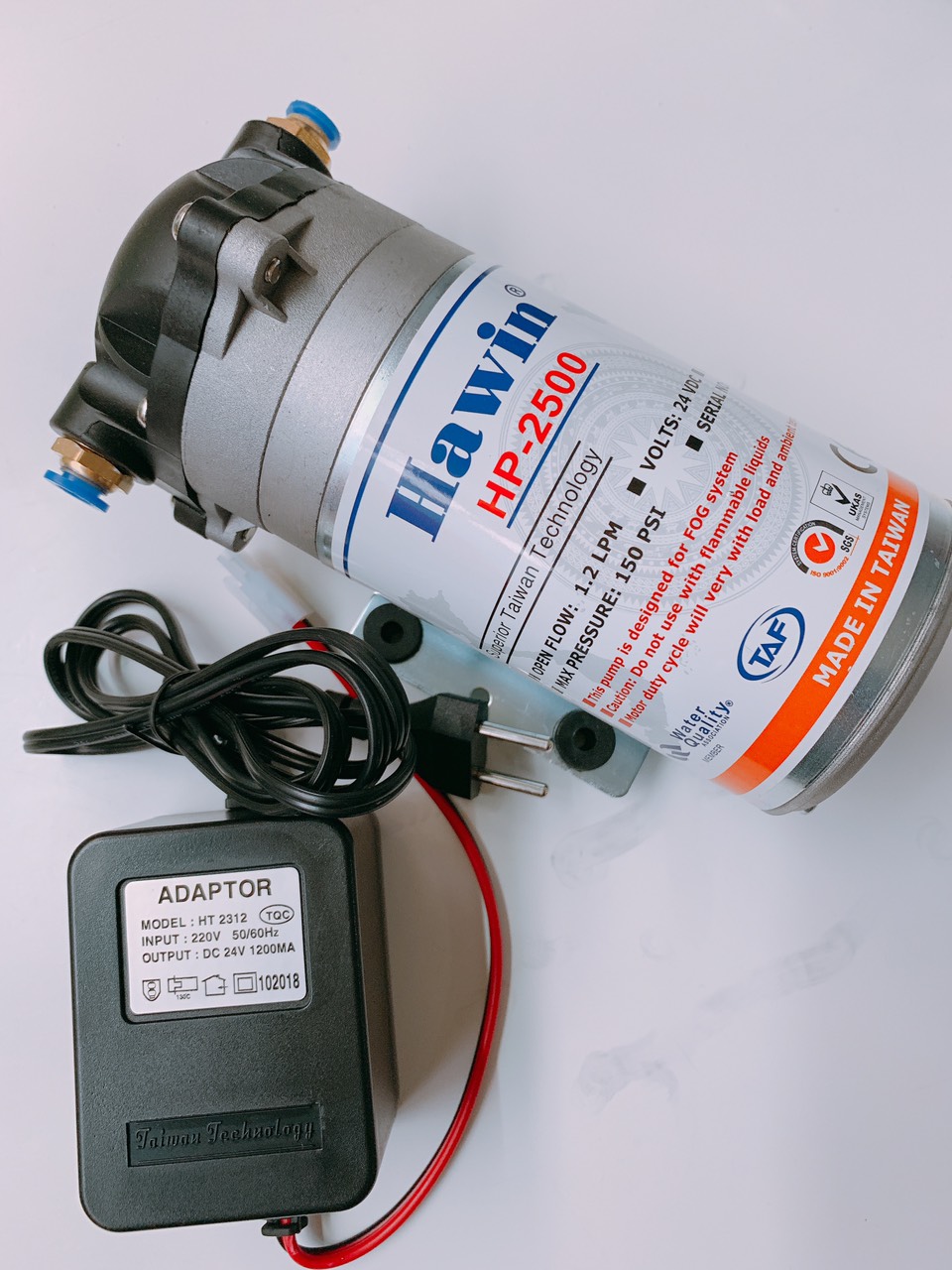 Máy bơm phun sương mini 24V kèm nguồn Adaptor 24V