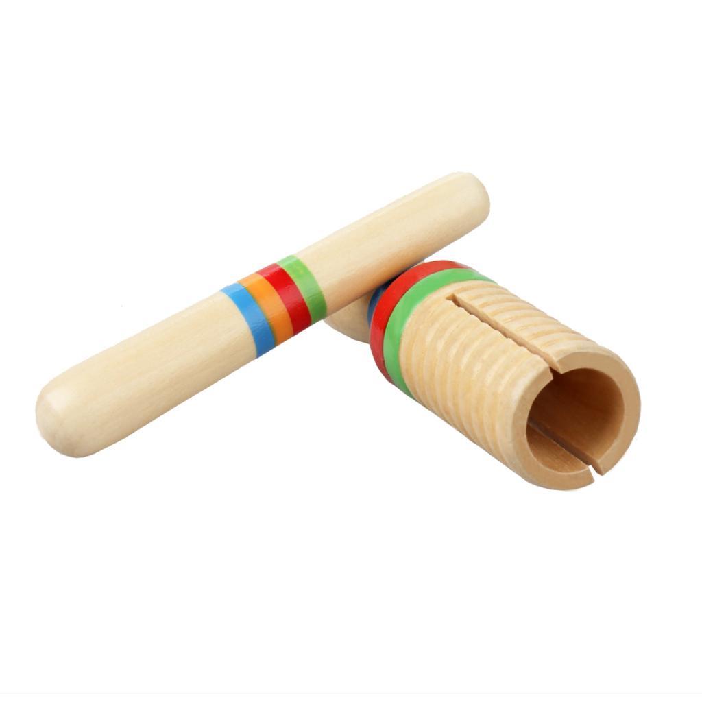 Wood Wooden   Block & Mallet for Children Kids Percussion Instrument Toy