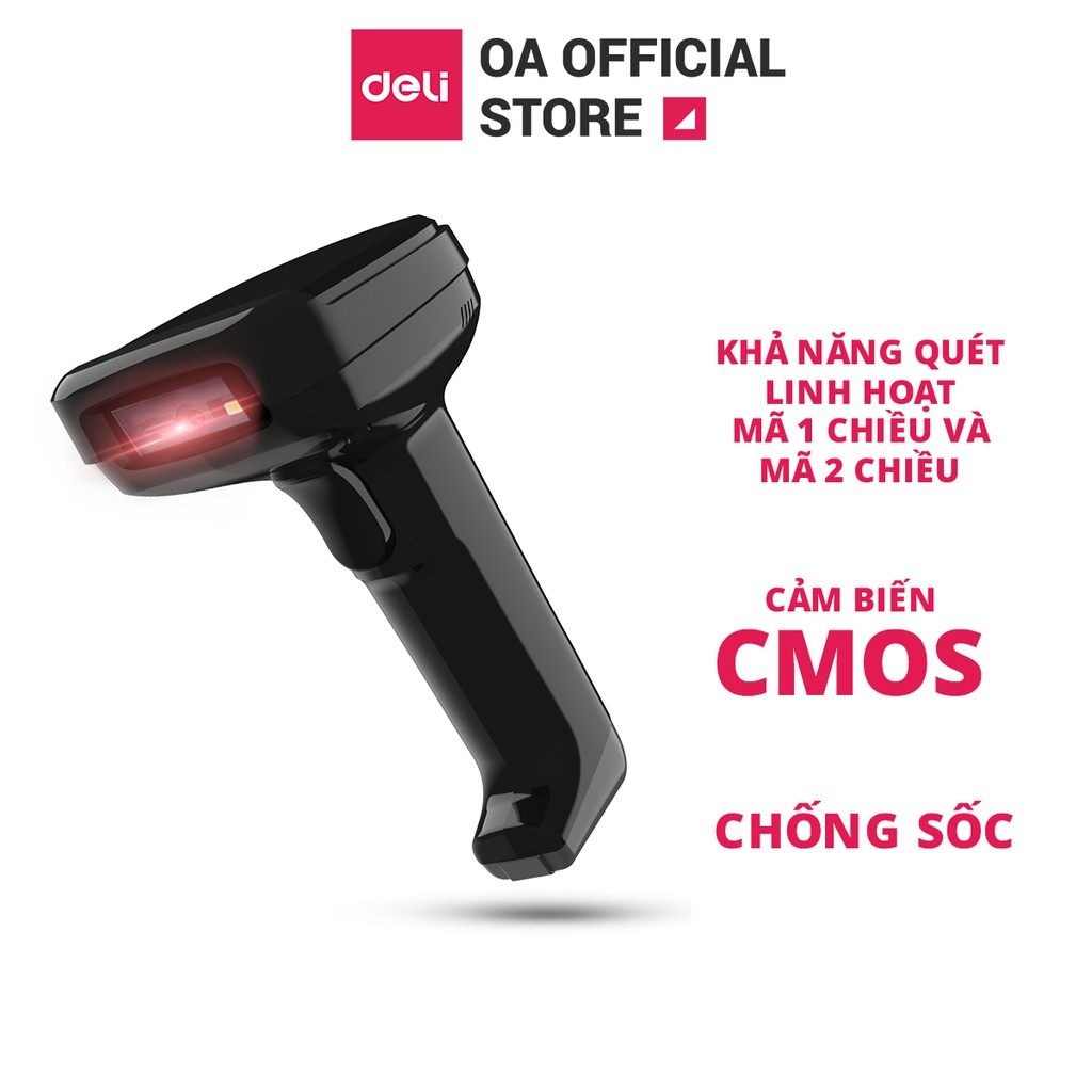 Máy Quét Mã Vạch Deli Chính Hãng - Kết Nối Bluetooth, Độ Phân Giải Cao - Phù Hợp Cho Bán Hàng E14953W / E14953 / E14952