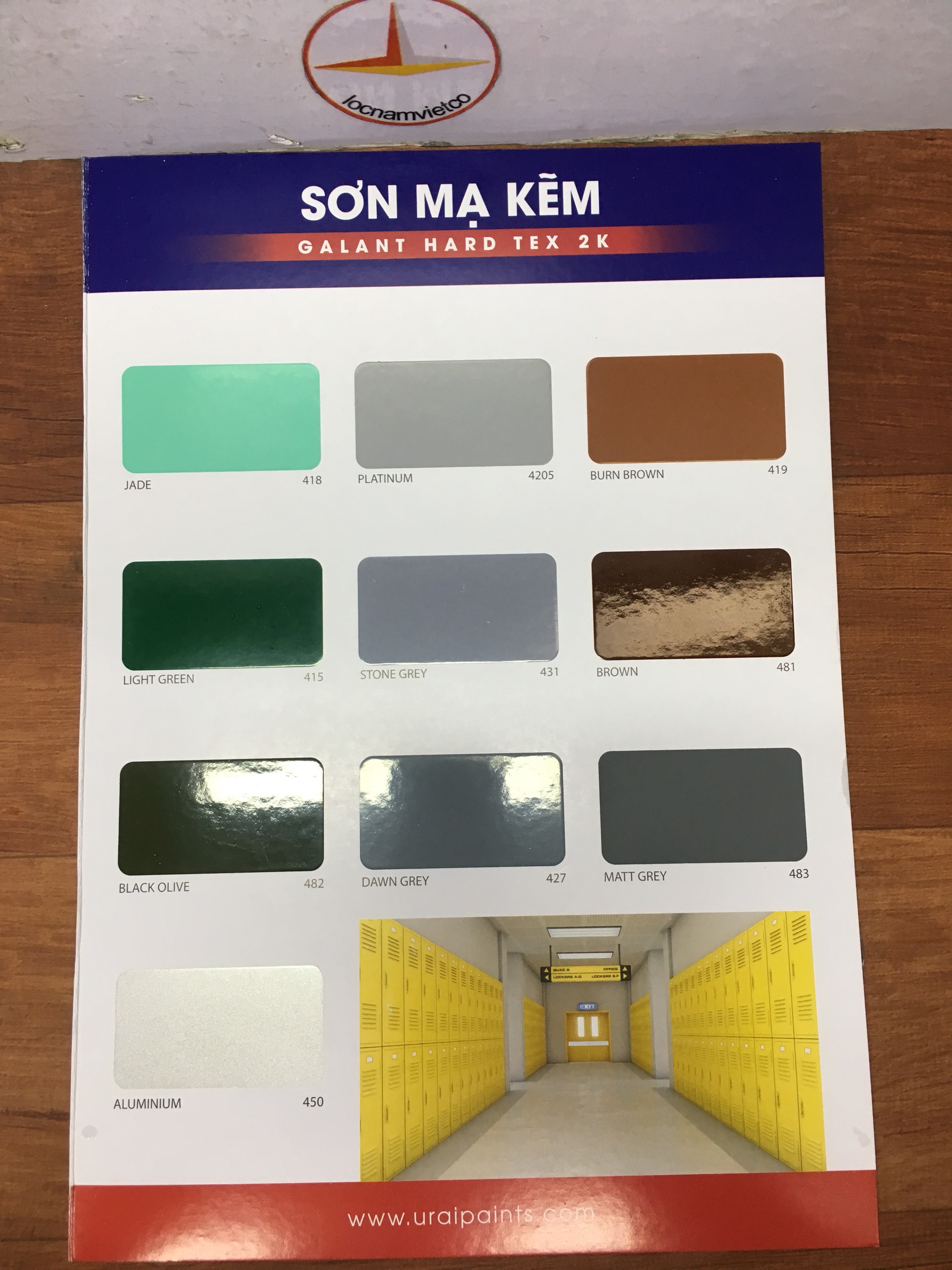 Sơn sắt mạ kẽm không cần lót Galant Hard Tex 2K Pacific Blue 432 1L/bộ