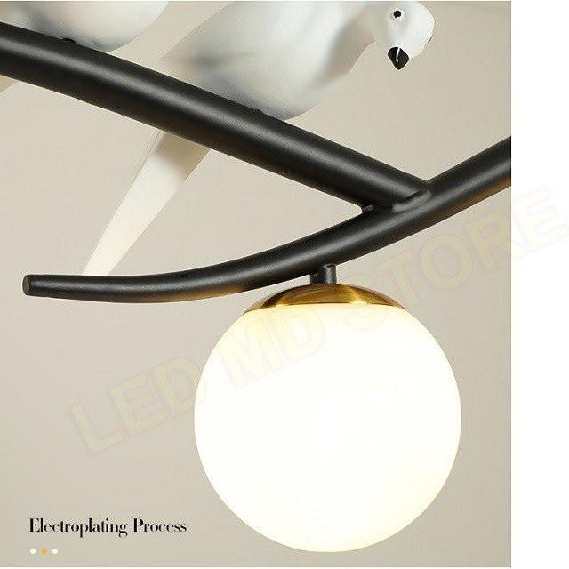 Đèn thả decor, đèn thả bàn ăn 4 bóng gắn 2 chim bồ câu tặng èm bóng led - MSP TH 750