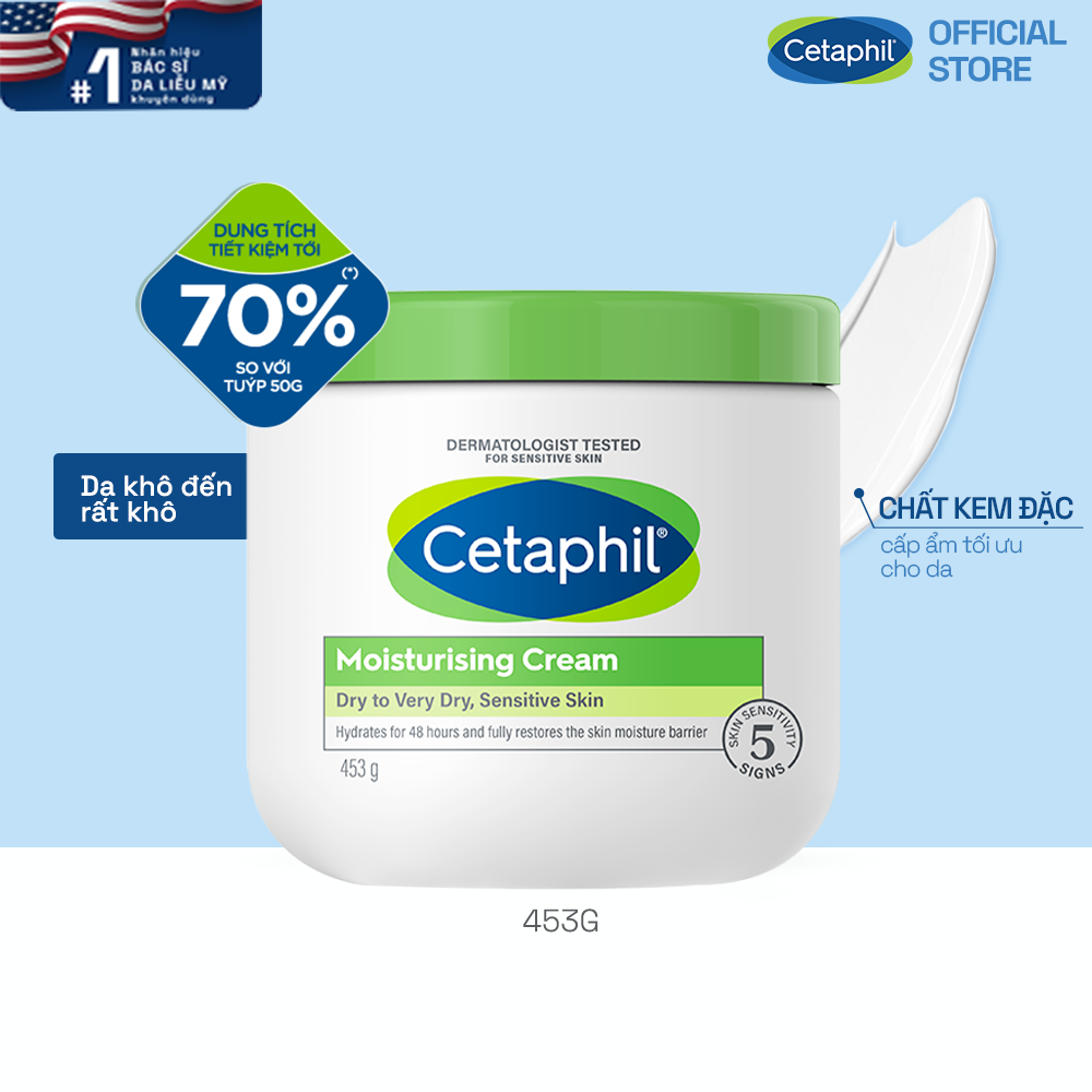 Kem dưỡng ẩm cho da nhạy cảm Cetaphil Moisturizing Cream 453g