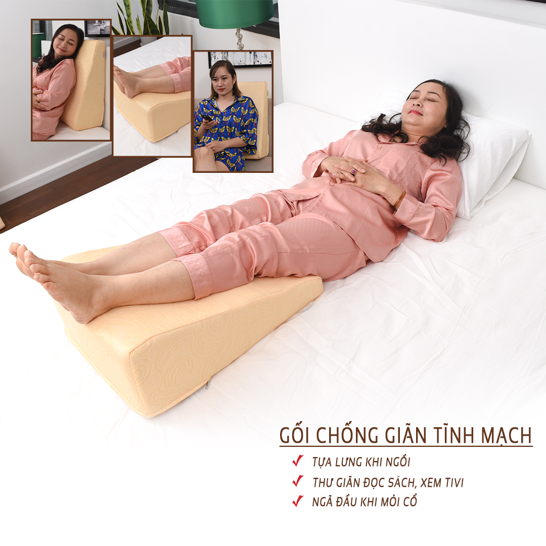 GỐI KÊ CHÂN TRỊ SUY GIÃN TĨNH MẠCH- GIẢM TÊ BÌ CHÂN, TÊ BUỐN CHÂN, GIÚP MÁU LƯU THÔNG TUẦN HOÀN 2 CHIỀU VỀ TIM, ĐAU MỎI KHỚP CHÂN