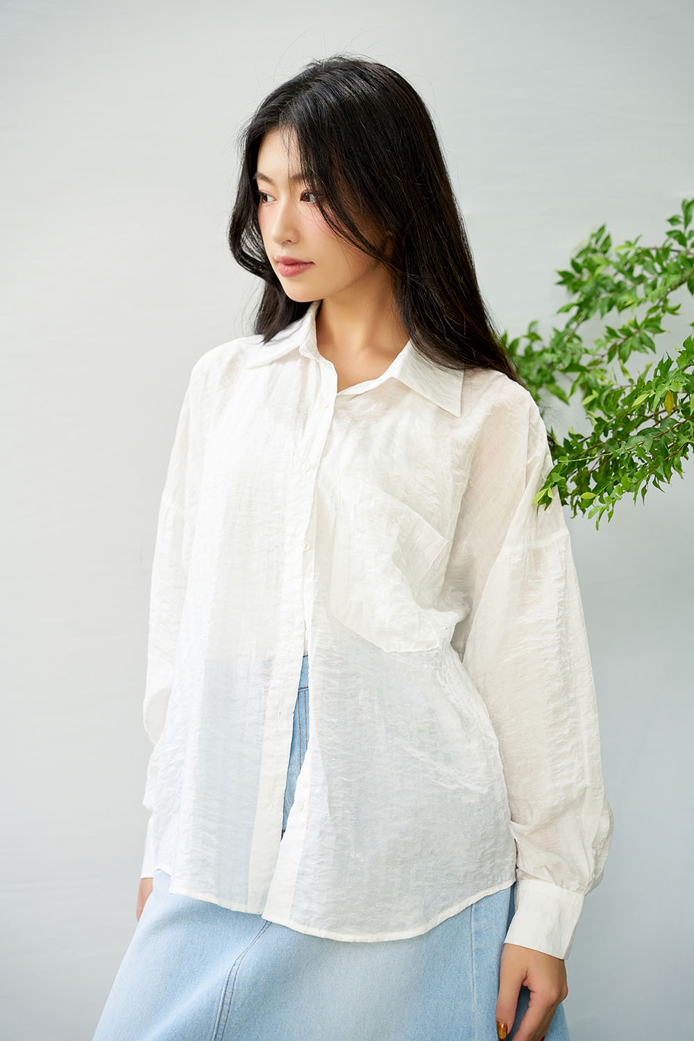 DOTTIE - Áo sơmi dáng rộng vải mềm - T0718