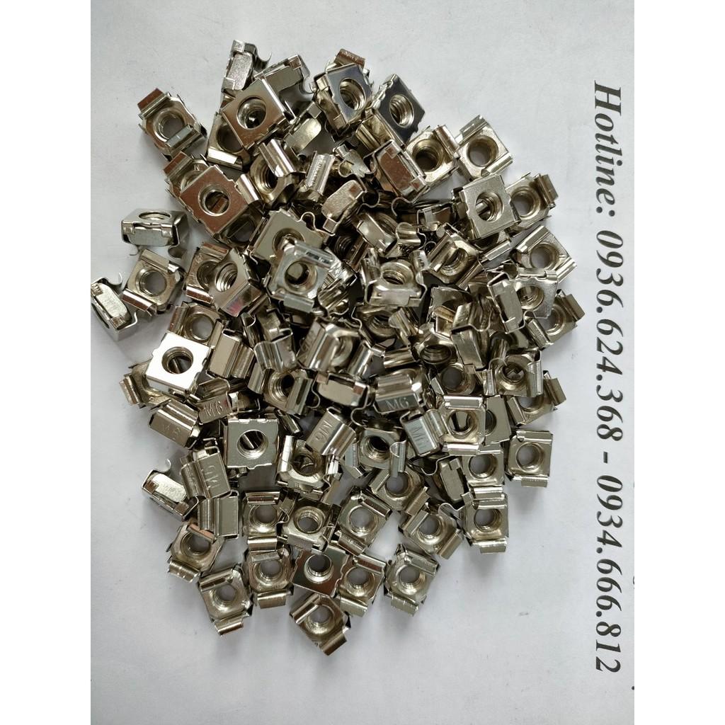 Combo 100c Đai ốc cài M6 mạ niken trắng sáng như inox
