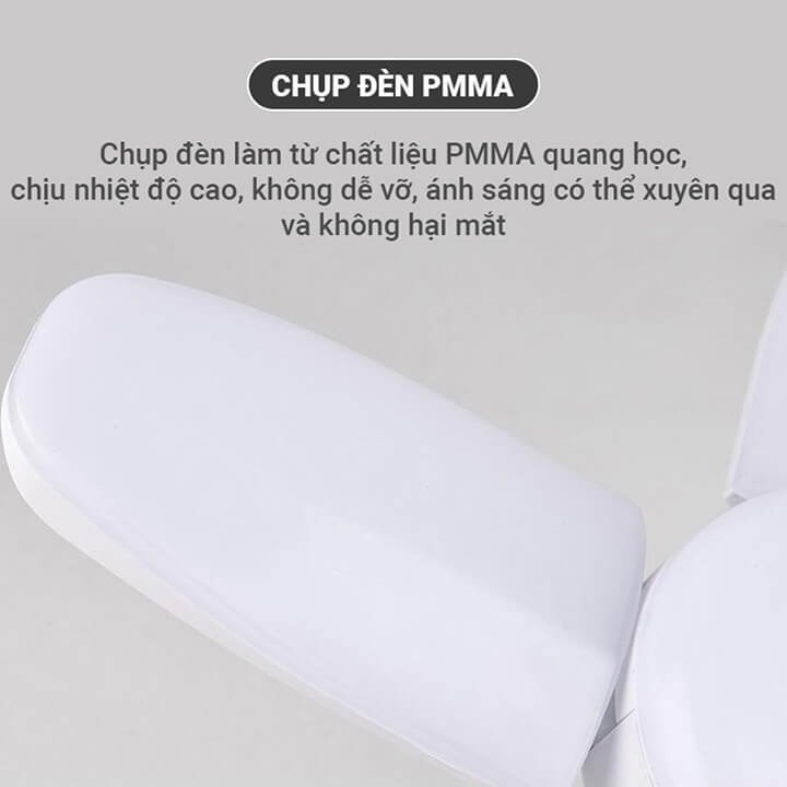 Bóng đèn led 4 cánh hình cánh quạt siêu sáng công xuất 75w đuôi E27 - hàng chuẩn ánh sáng trắng