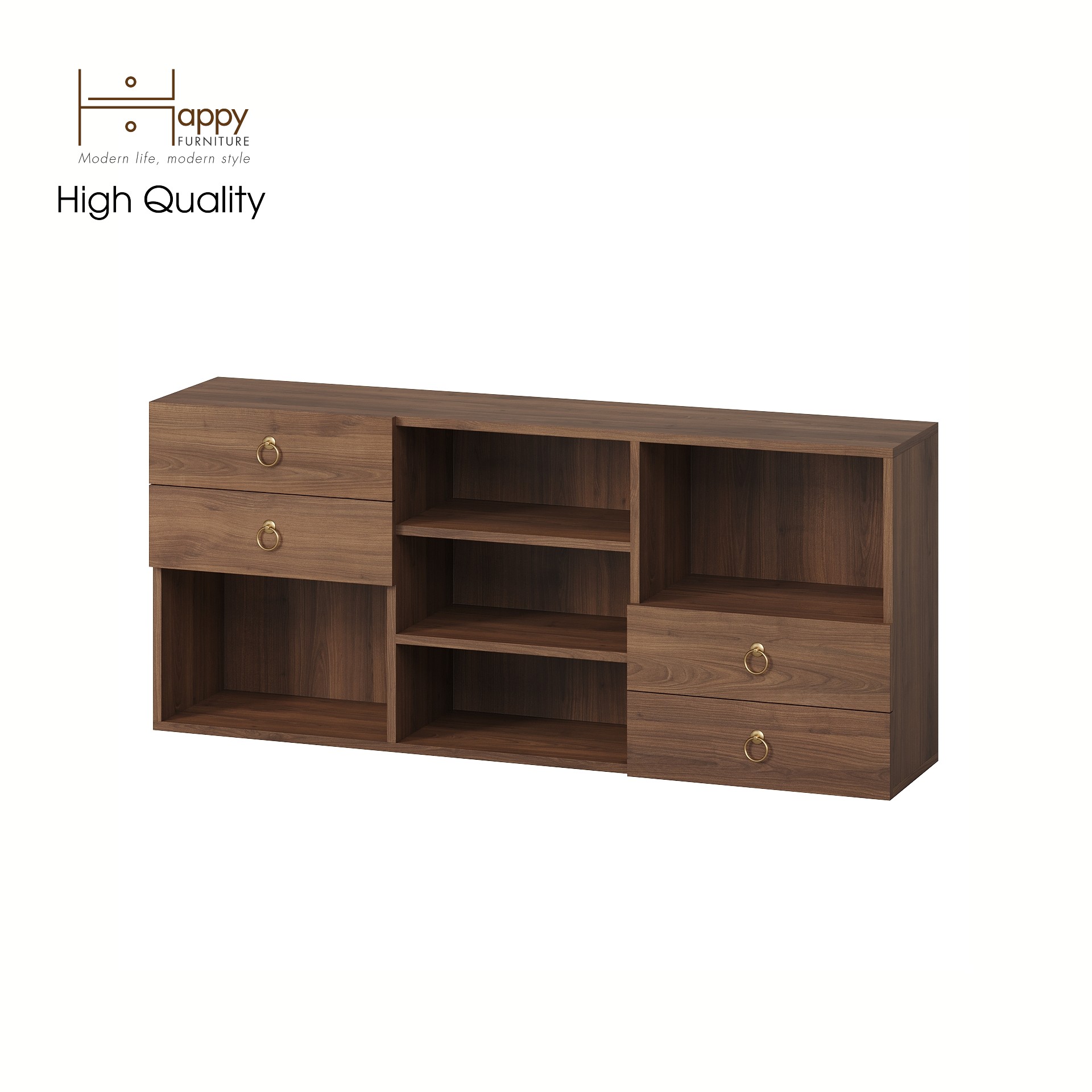 [Happy Home Furniture] WESLEY, Tủ trang trí - 4 hộc kéo ,  140cm x 30cm x 60cm ( DxRxC), THK_048