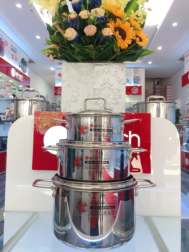 Nồi inox liền khối Elmich Trimax XR EL-3843 size 16, 20, 24cm