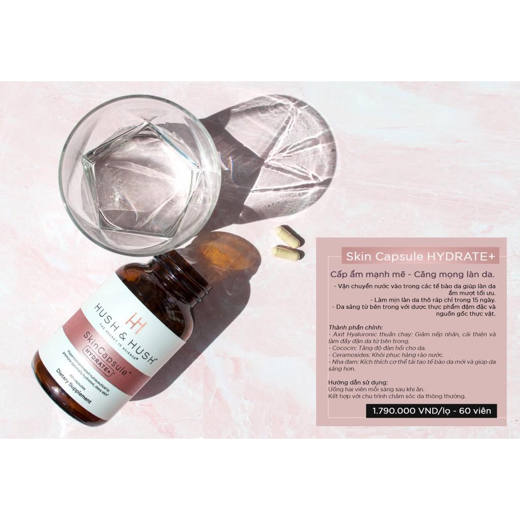 Viên Uống Giữ Ẩm, Cấp Ẩm, Ngăn Khô Da, Mất Nước Image Skincare Hush & Hush SkinCapsule Hydrate+ 60 viên
