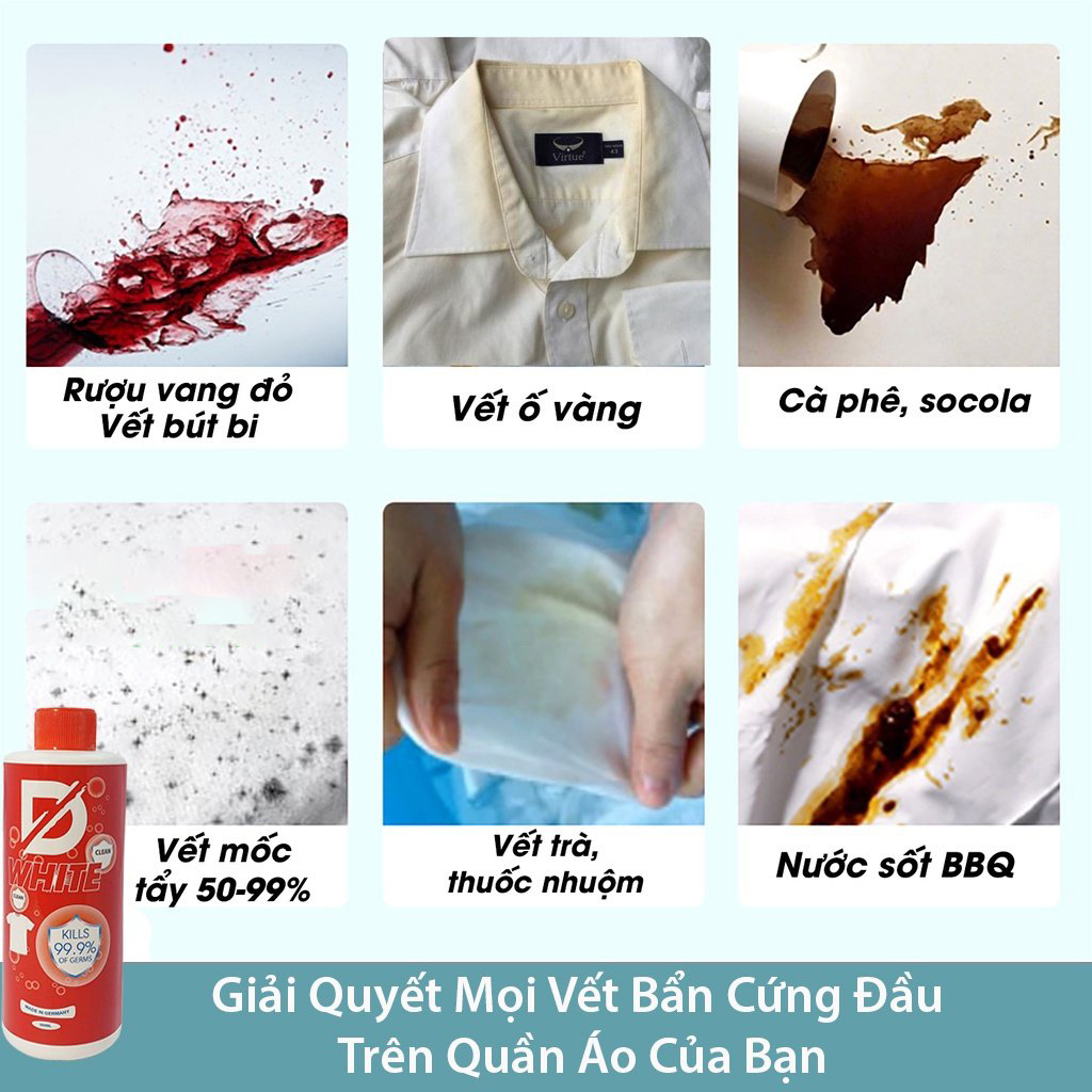 Nước Tẩy Quần áo, Tẩy mốc, Tẩy ố vàng, Tẩy lem màu...