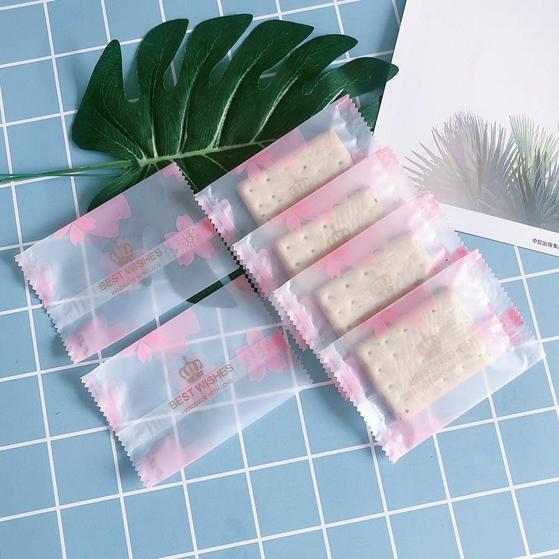 Túi đựng bánh kẹo, Hoa Đào Vương Miện Best WISHES, hàn nhiệt, 100c/1sp - VUA BAO BI