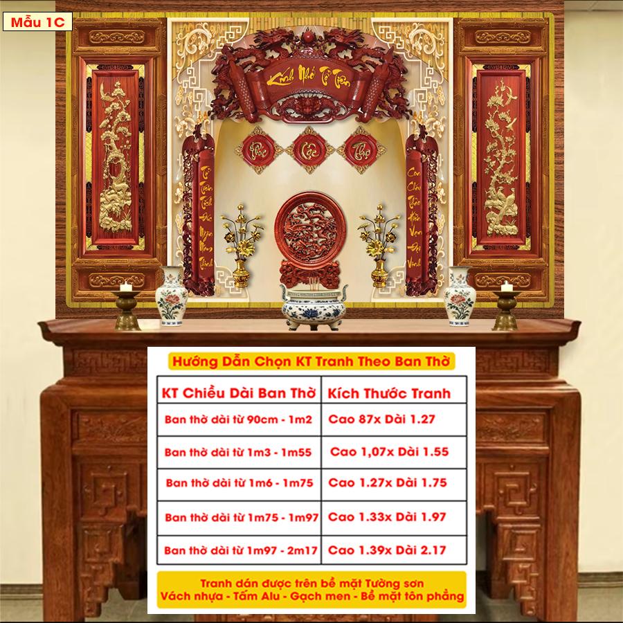 Tranh Lụa Dán Tường Phòng Thờ Cao Cấp 4 – In Sắc Nét – Tặng Keo Dán, Giá Tận Xưởng - Mẫu 1C