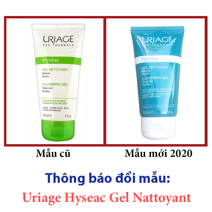 Uriage - Sữa rửa mặt cho da dầu, mụn, hỗn hợp Hyseac Gel Nettoyant 150ml