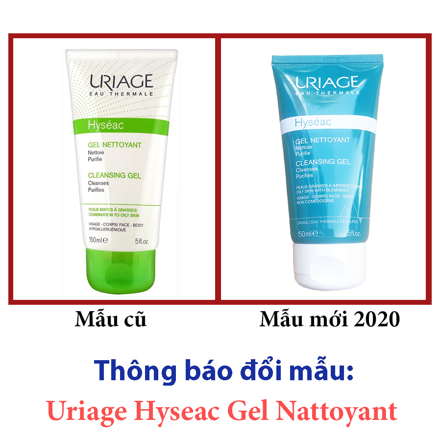  Gel rửa mặt dành cho da dầu, mụn da hỗn hợp Uriage Hyseac Gel Nettoyant 150ml + tặng tẩy tế bào chết Sebamed 10ml 