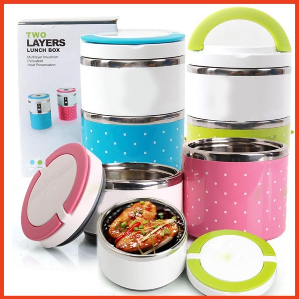 Cặp lồng chấm bi 3 tầng Inox cao cấp