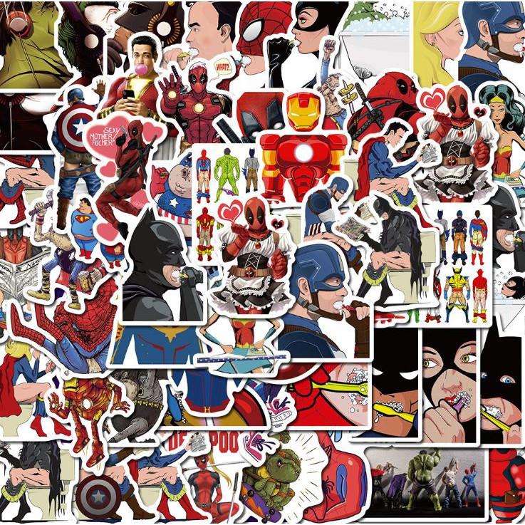 Sticker dán cao cấp SIÊU ANH HÙNG VUI NHỘN Cực COOL ms#80