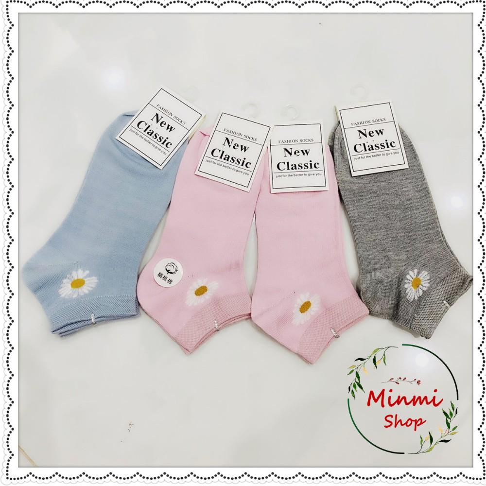 COMBO 3 Vớ Lười Nữ Cổ Ngắn Họa Tiết Hoa Cúc Trái Tim Xinh Xắn Vớ Giày Sneaker Bata Thể Thao Hàng Loại 1