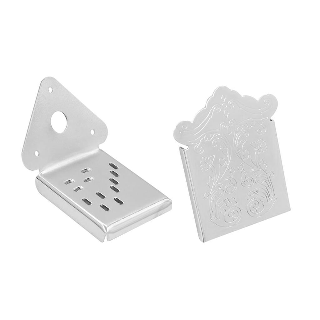 DIY Metal Bridge Tailpiece Engraving Flower Pattern for Mandolin Parts