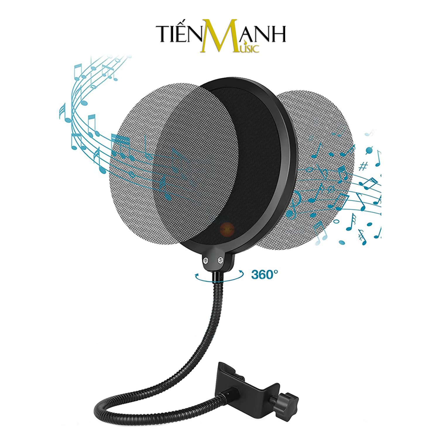 Màng lọc âm chắn gió Dr.MIC Pop Shield P01 - Cho Micro Thu Âm, Mic LiveStream Microphone P-01 Hàng Chính Hãng - Kèm Móng Gẩy DreamMaker