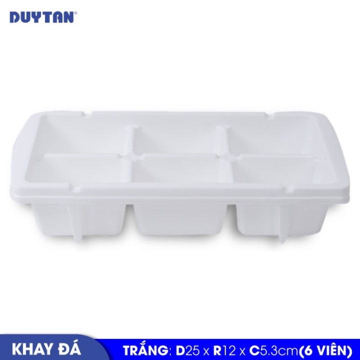 Khay đá 6 viên nhựa Duy Tân (25 x 12 x 5.3 cm) - 14358 - Giao màu ngẫu nhiên - Hàng chính hãng