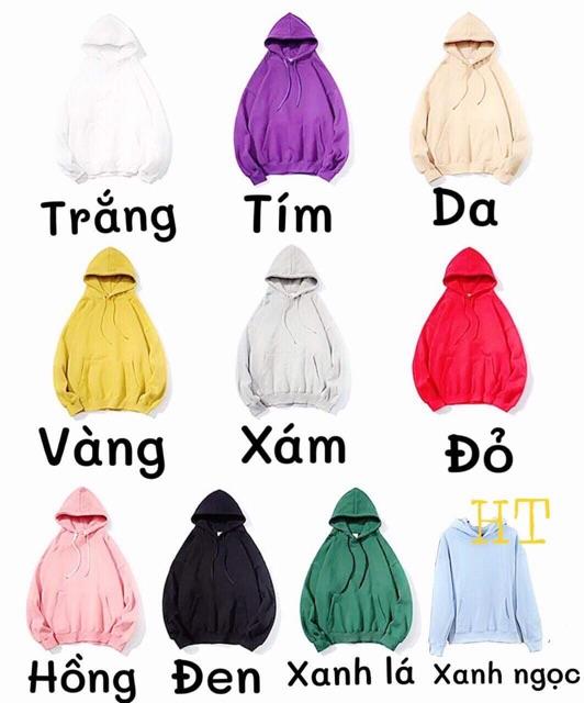 Áo Hoodie Nam Nữ Thu Đông Đẹp Giá Rẻ In Hoạt Hình 3D Chất Nỉ Tixi - Áo hoodie nỉ trơn baisic HT12
