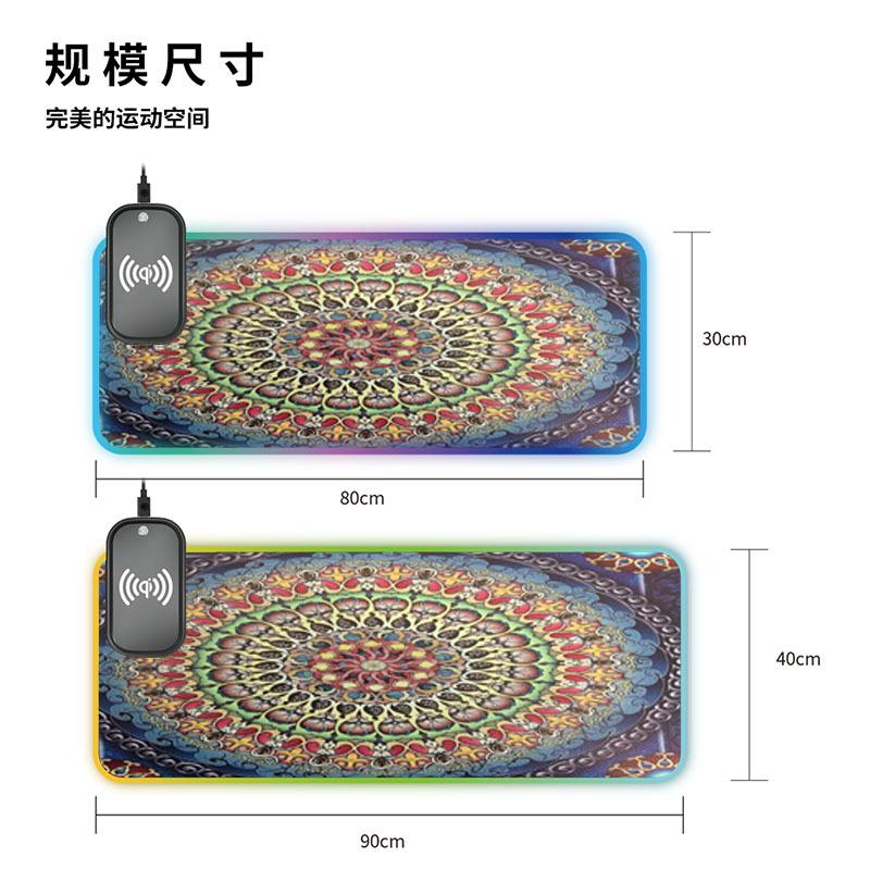 Phong cách mới nhất của Thổ Nhĩ Kỳ Thảm Ba Tư Thổ Nhĩ Kỳ Đèn bầu không khí RGB Phát sáng giao hưởng Bàn di chuột trò chơi quá khổ Tấm lót bàn phím sạc nhanh 15W