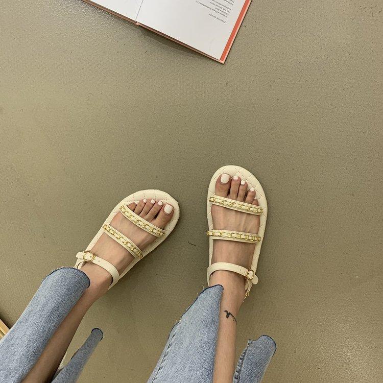 Summer Fashion Round Head Double Belt Versatile Sandals for Women