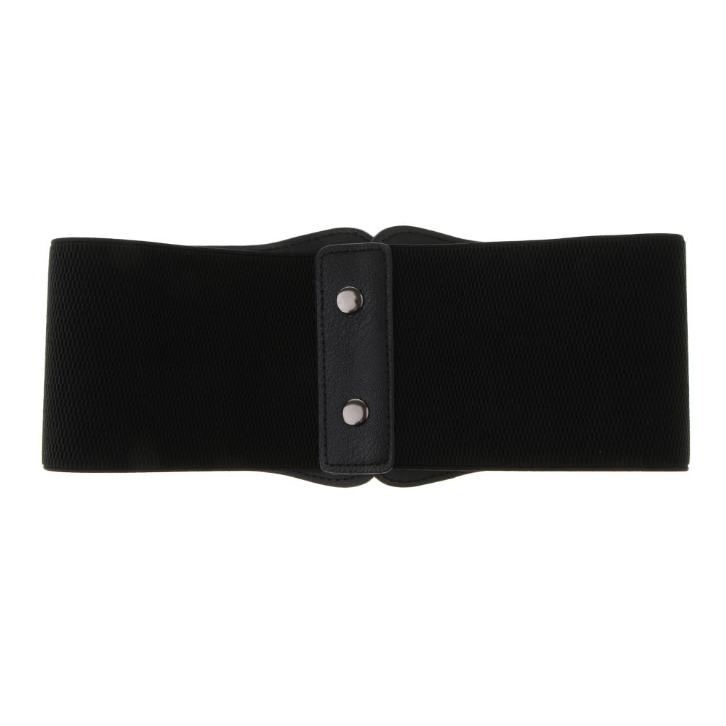 2xWomen Vintage Leather Wide Waist Belt Cincher Elastic Band Corset
