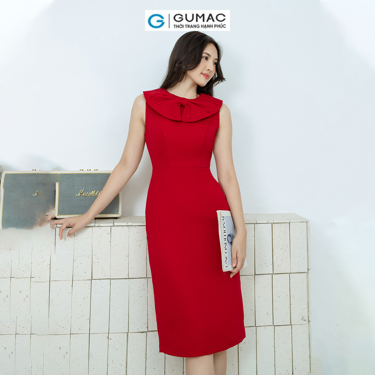 Đầm bút chì bâu kiểu GUMAC DD08032